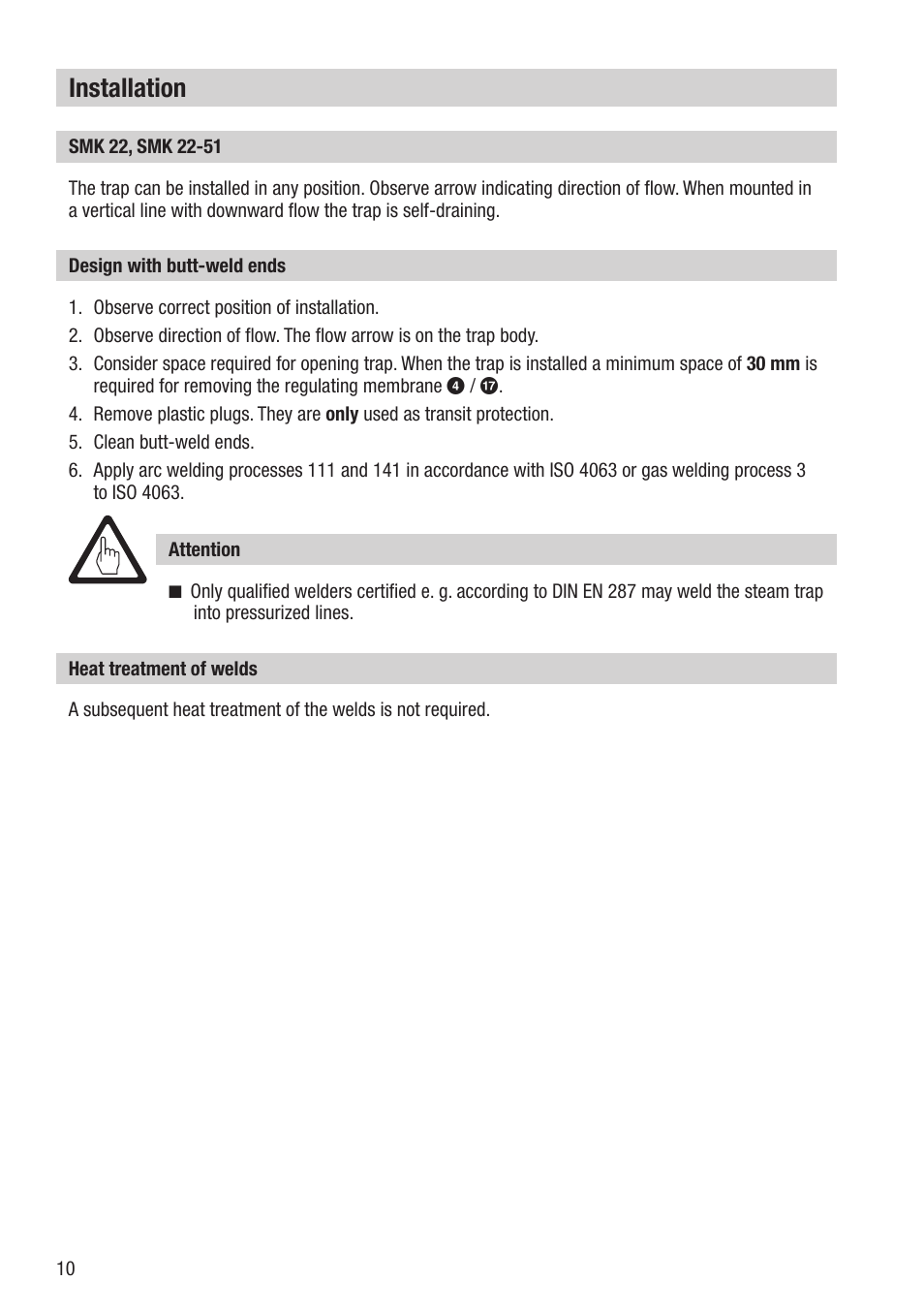 Installation | Flowserve SMK 22 User Manual | Page 10 / 16