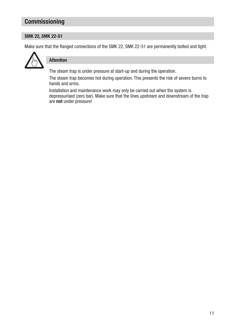 Commissioning | Flowserve SMK 22 User Manual | Page 11 / 16