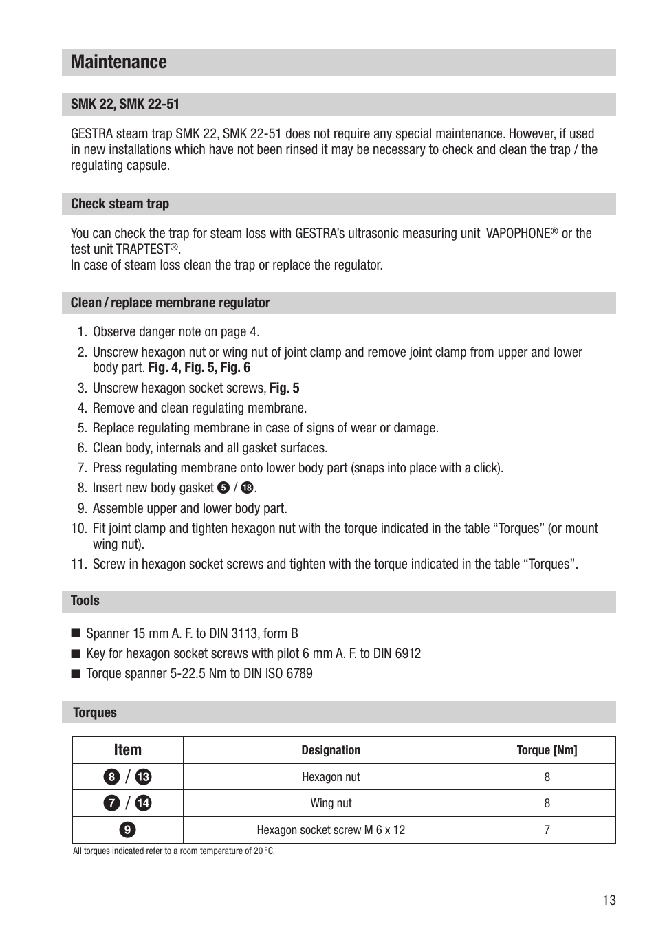 Maintenance | Flowserve SMK 22 User Manual | Page 13 / 16