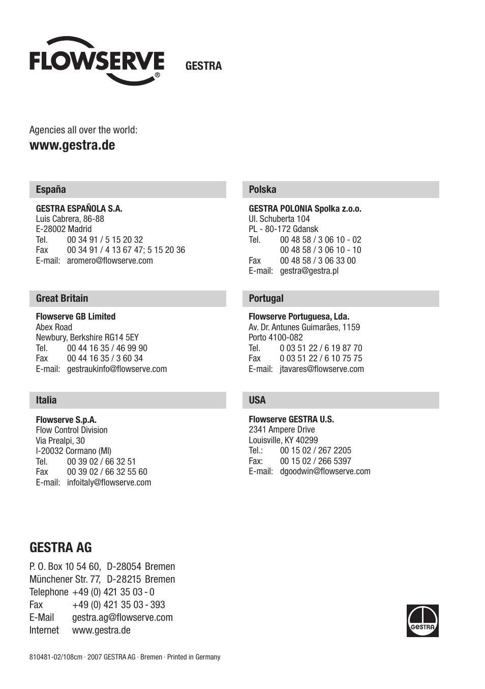 Flowserve SMK 22 User Manual | Page 16 / 16
