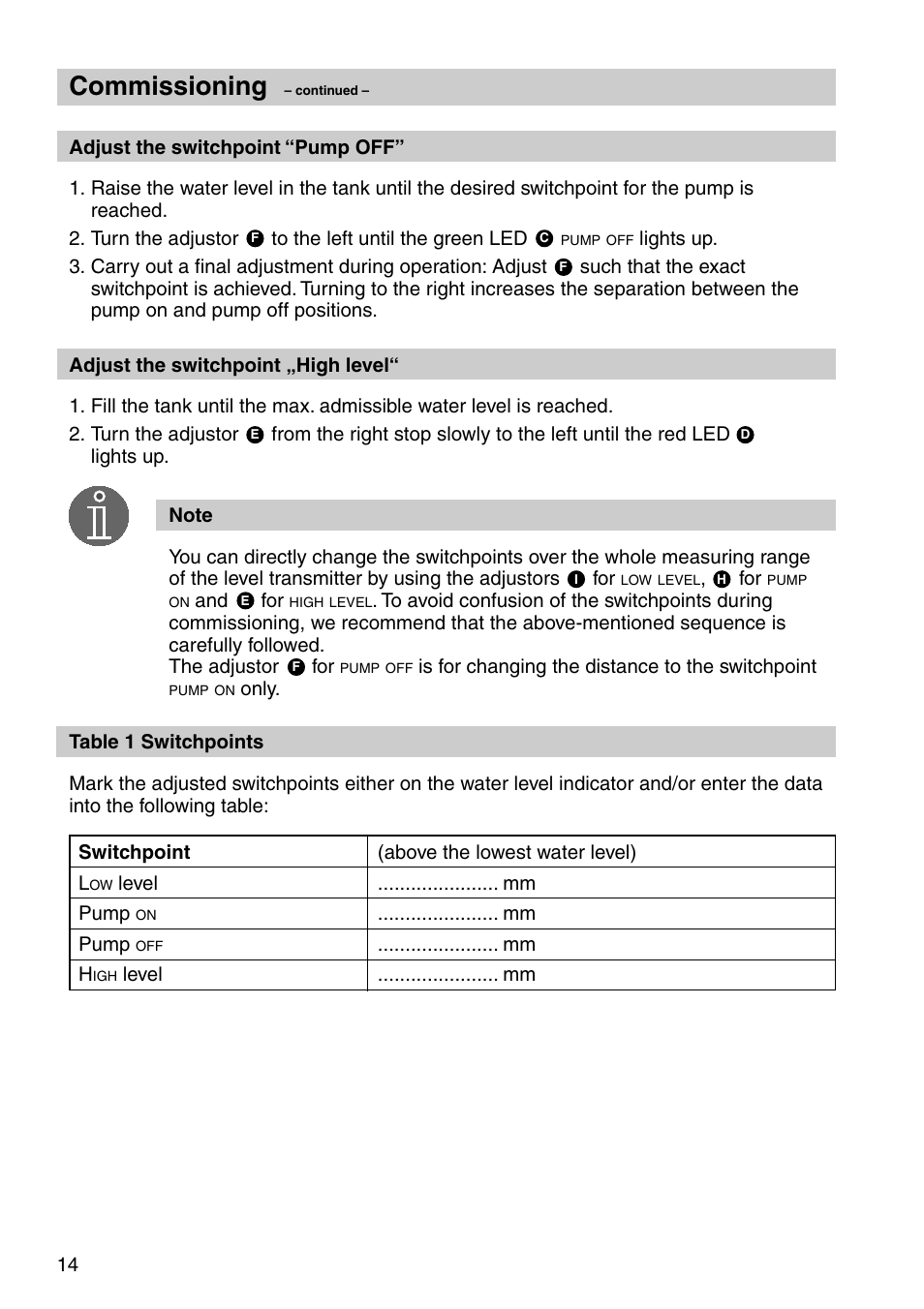 Commissioning | Flowserve NRS 2-3 User Manual | Page 14 / 20