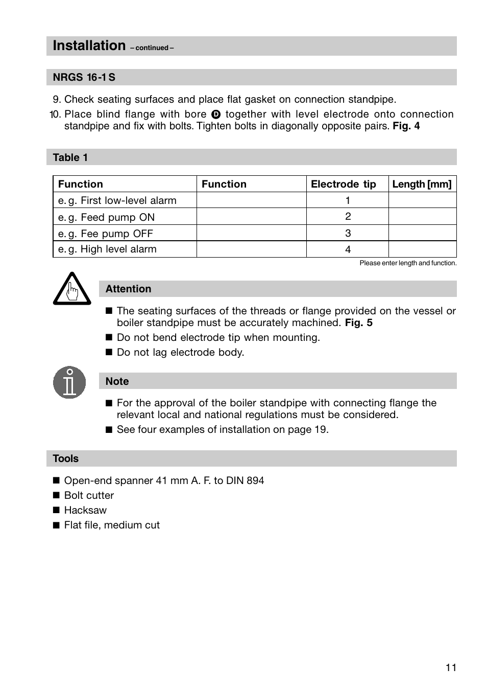 Installation | Flowserve NRGS 11-1 User Manual | Page 11 / 20