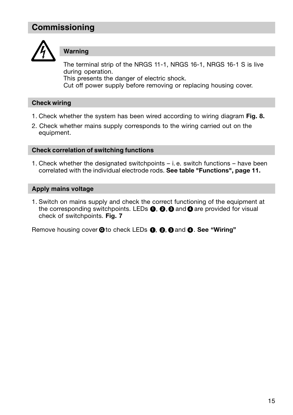 Commissioning | Flowserve NRGS 11-1 User Manual | Page 15 / 20