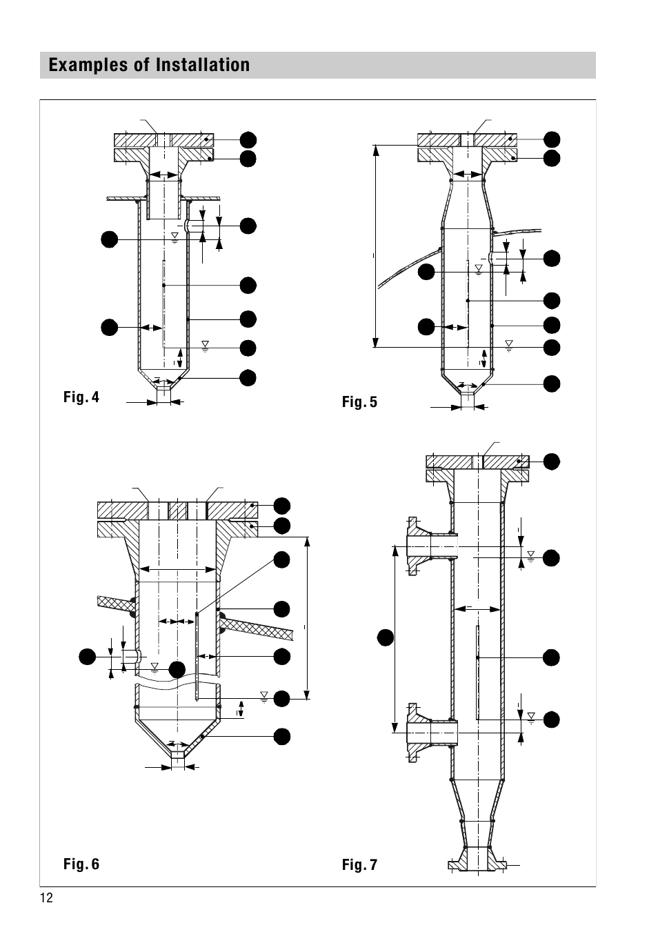 Examples of installation, Fig. 4 fig. 5, Fig. 7 fig. 6 | Flowserve NRGS 16-4 User Manual | Page 12 / 18