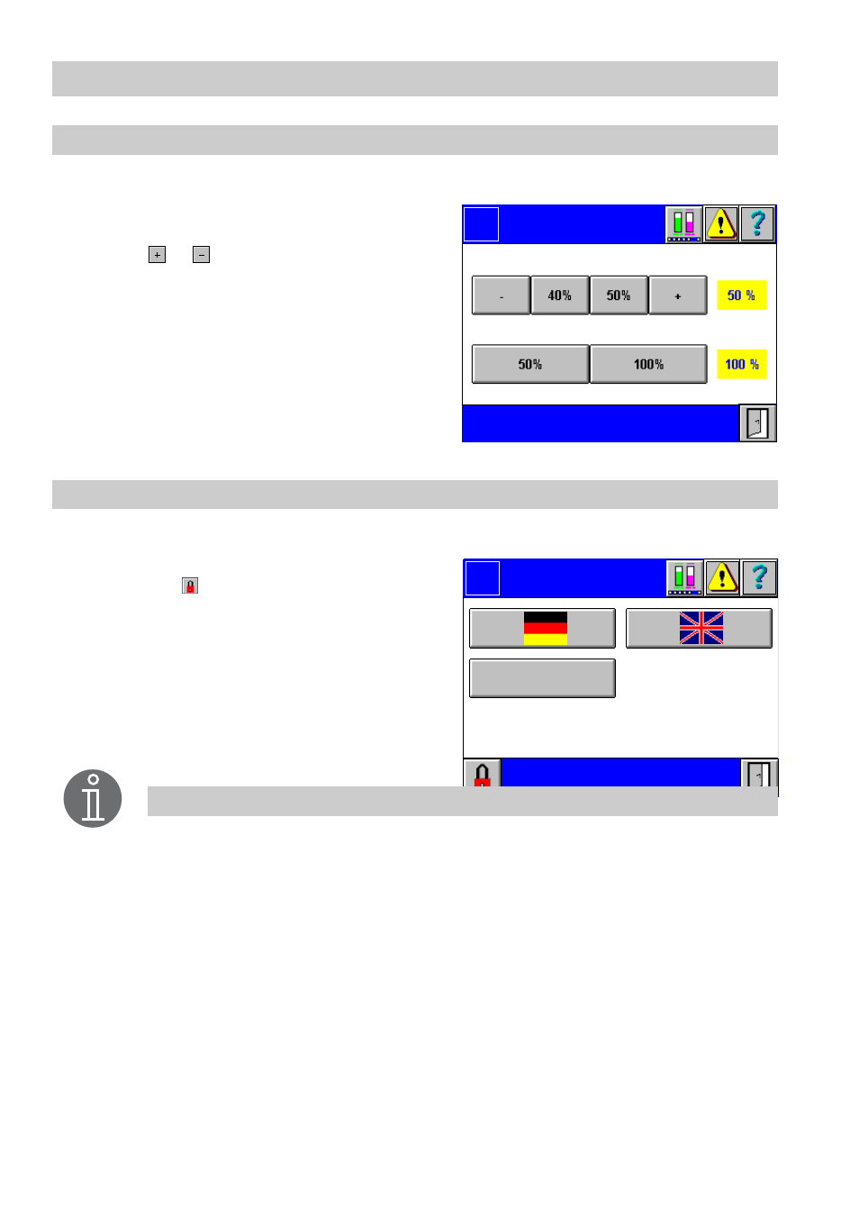 Contrast and backlight setting, Language, Contrast and backlight setting language | System menu | Flowserve SPECTORcontrol User Manual | Page 24 / 88