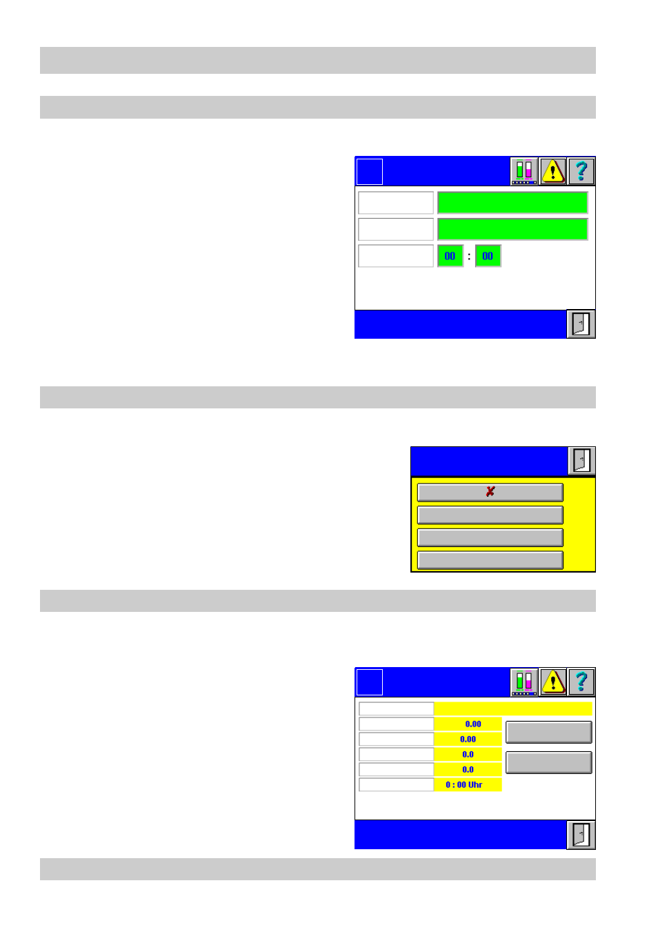 Flowrate 1 setup, Select signal for flowrate 1, Flowrate 1 parameter | Daily log / monthly log, Burner menu | Flowserve SPECTORcontrol User Manual | Page 74 / 88