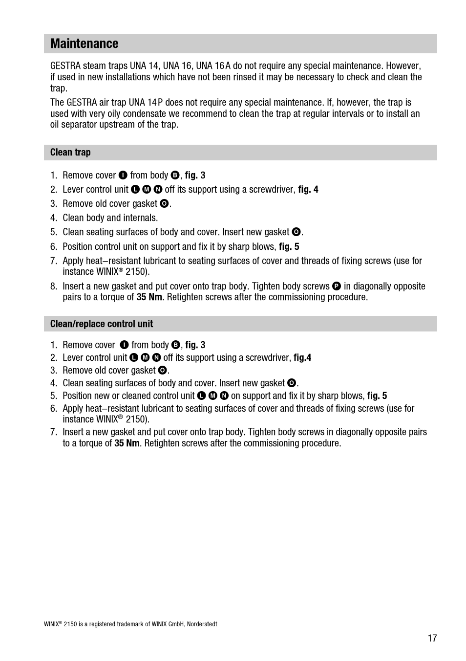 Maintenance | Flowserve UNA 14 User Manual | Page 17 / 20