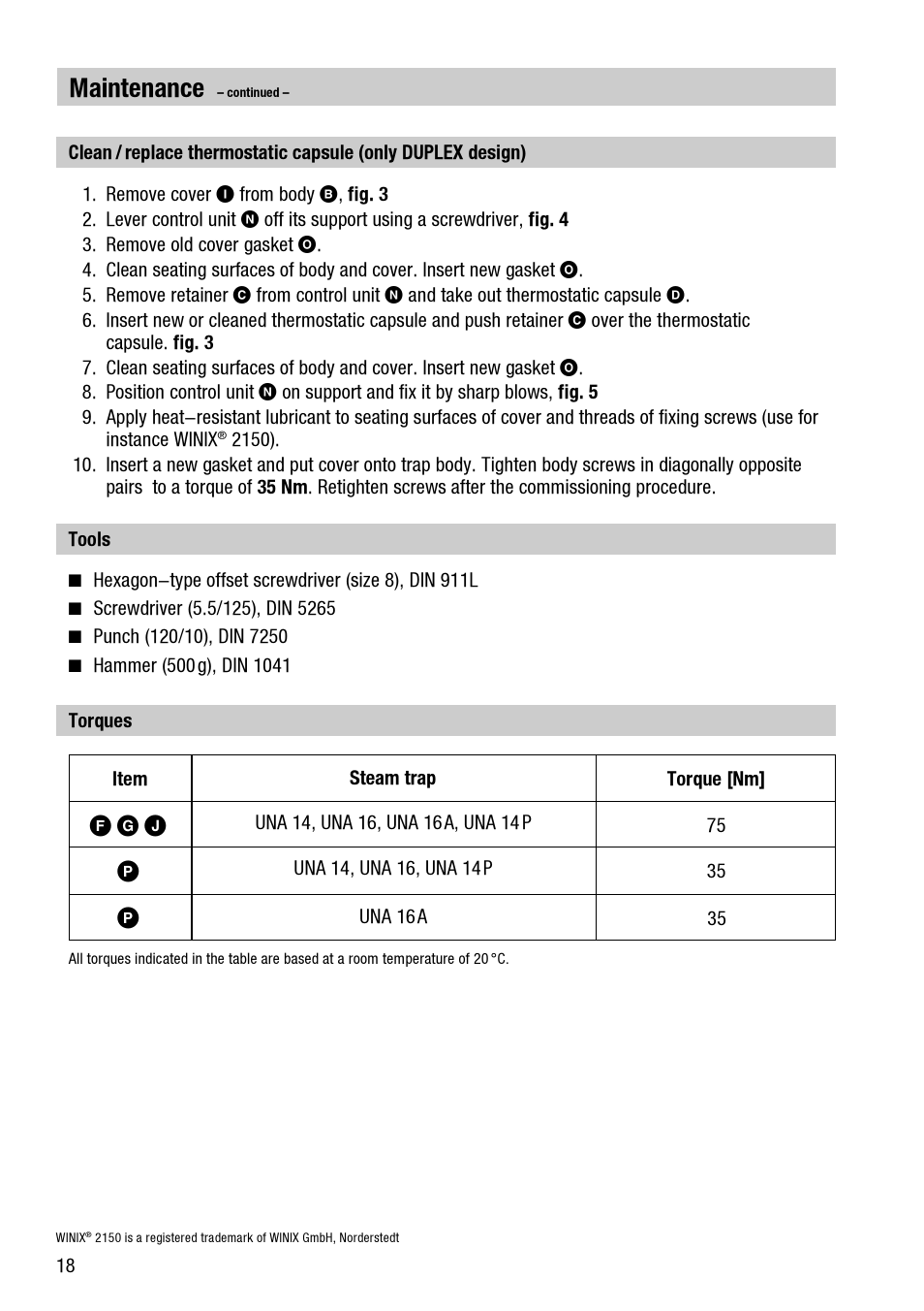 Maintenance | Flowserve UNA 14 User Manual | Page 18 / 20