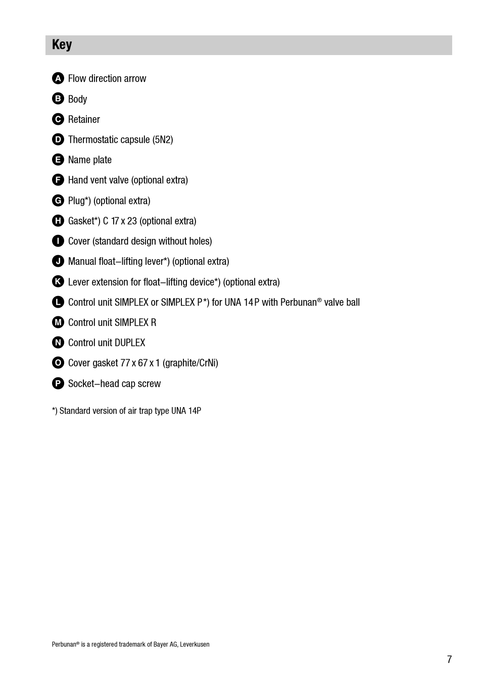 Key a | Flowserve UNA 14 User Manual | Page 7 / 20