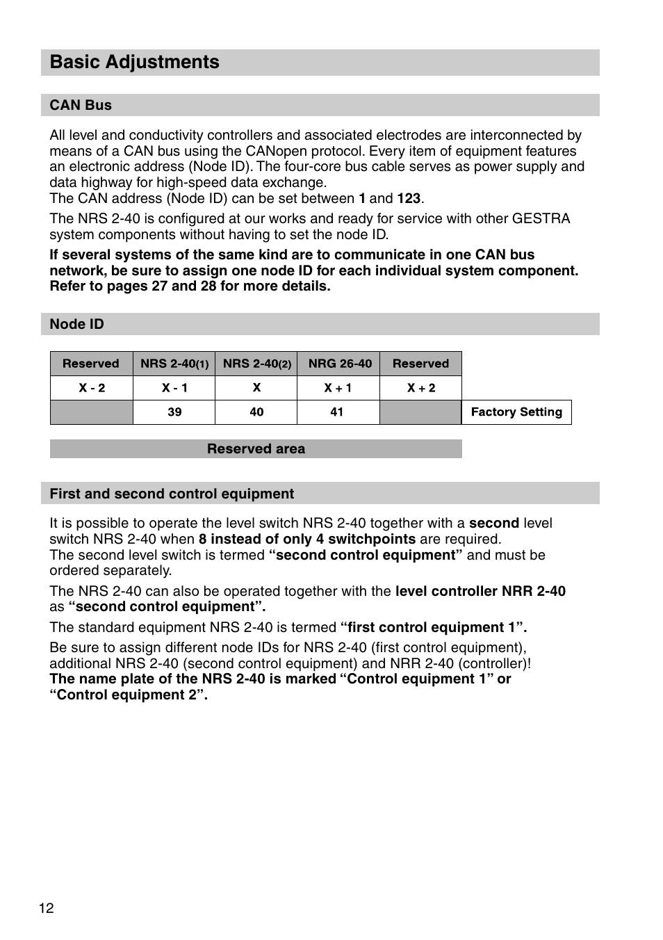 Basic adjustments | Flowserve NRS 2-40 User Manual | Page 12 / 32