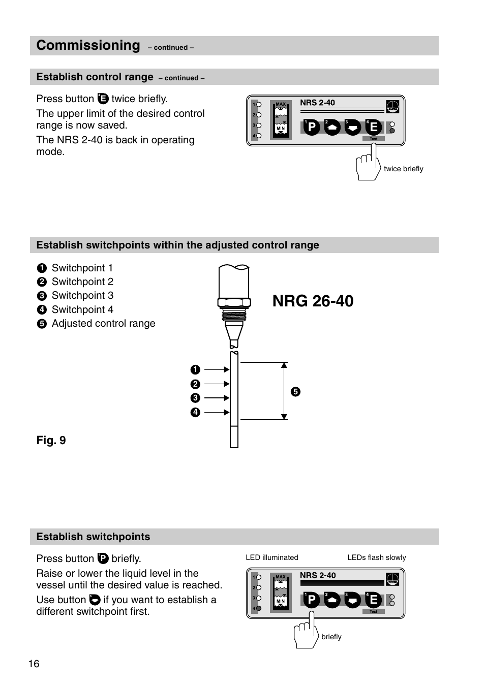 Nrg 26-40, Commissioning, Fig. 9 | Flowserve NRS 2-40 User Manual | Page 16 / 32