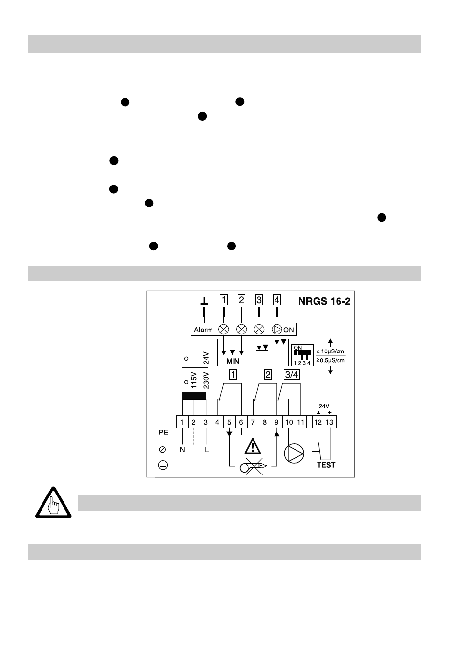 Wiring, Fig. 6, Fuse supply cables with t 250 ma | Tools attention wiring diagram, Open-end spanner 17 mm a. f | Flowserve NRGS 16-2 User Manual | Page 12 / 18