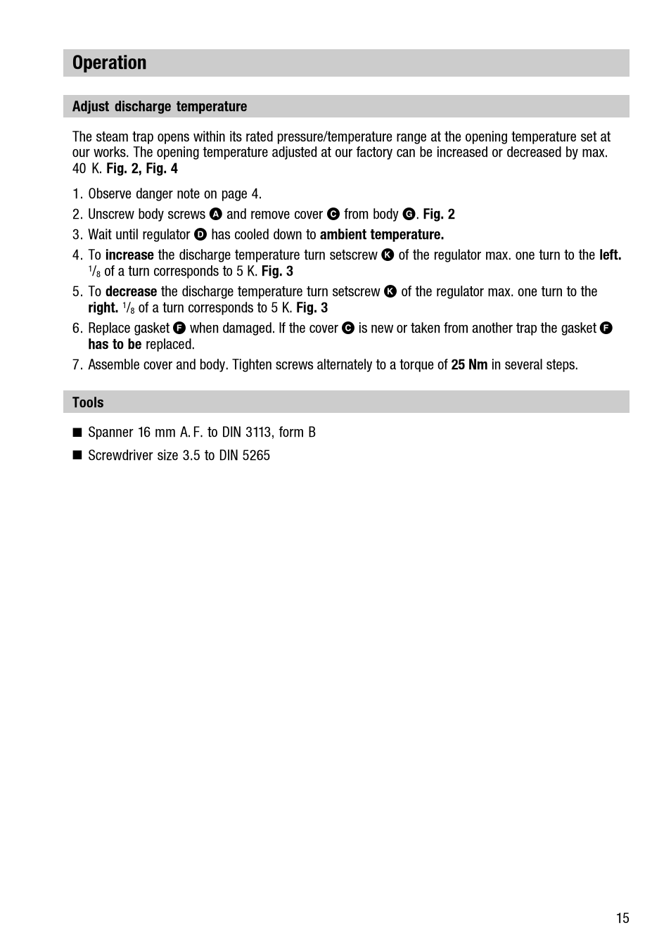Operation | Flowserve UBK 46 User Manual | Page 15 / 20