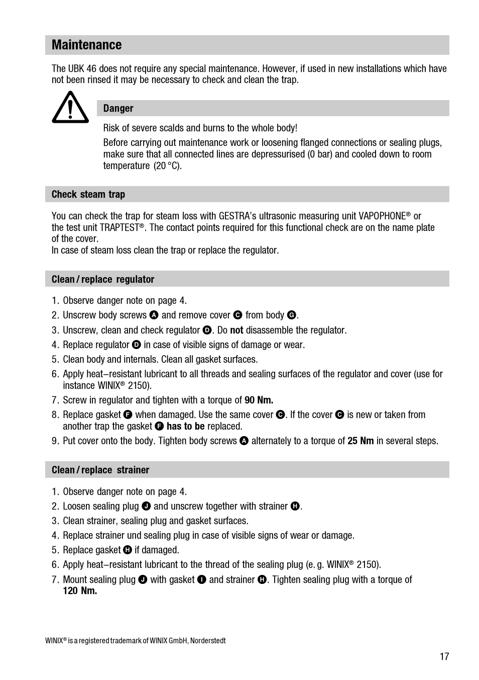 Maintenance | Flowserve UBK 46 User Manual | Page 17 / 20