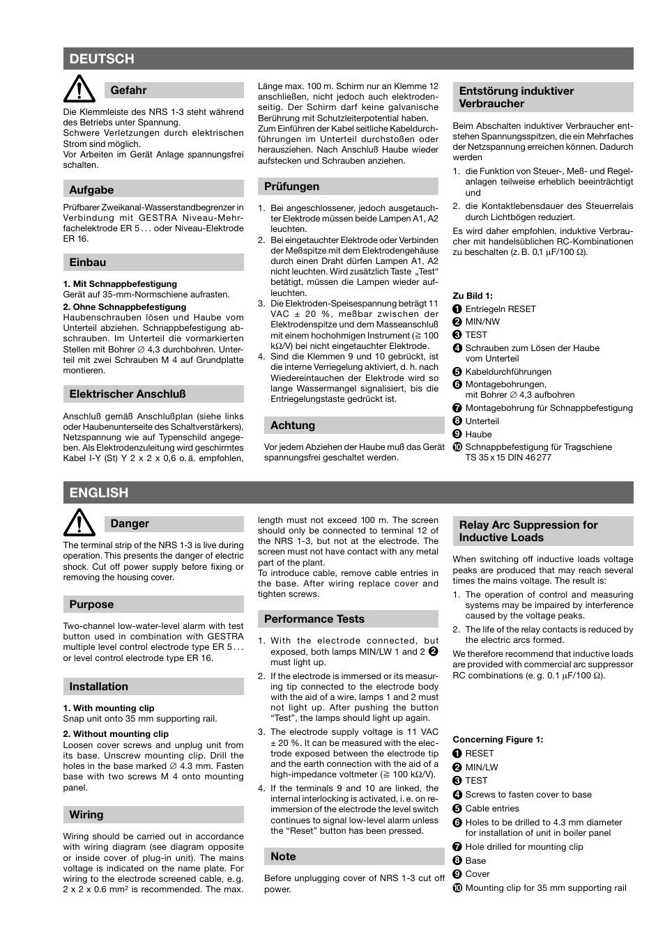 Deutsch, English | Flowserve NRS 1-3b User Manual | Page 3 / 8