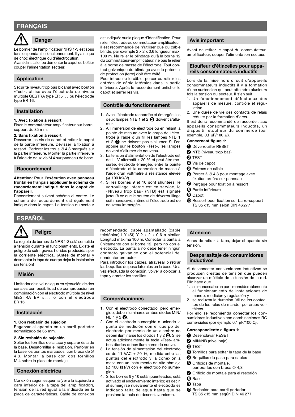 Français, Español | Flowserve NRS 1-3b User Manual | Page 4 / 8