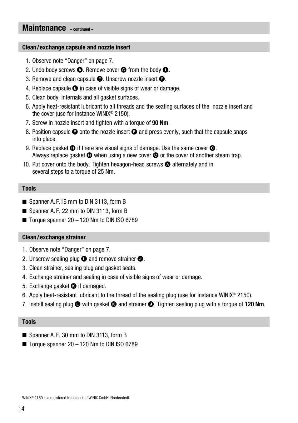 Maintenance | Flowserve MK 45 User Manual | Page 14 / 16