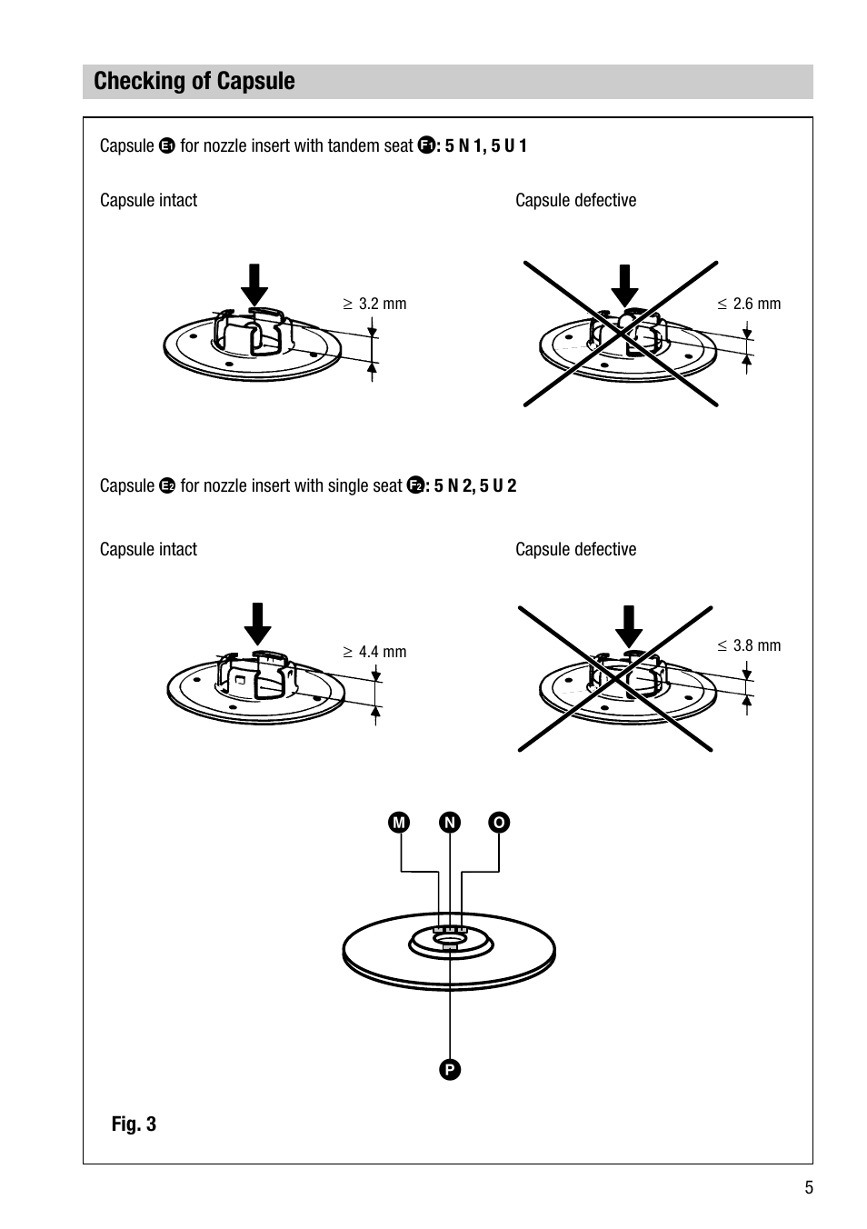 Checking of capsule, M n o p | Flowserve MK 45 User Manual | Page 5 / 16