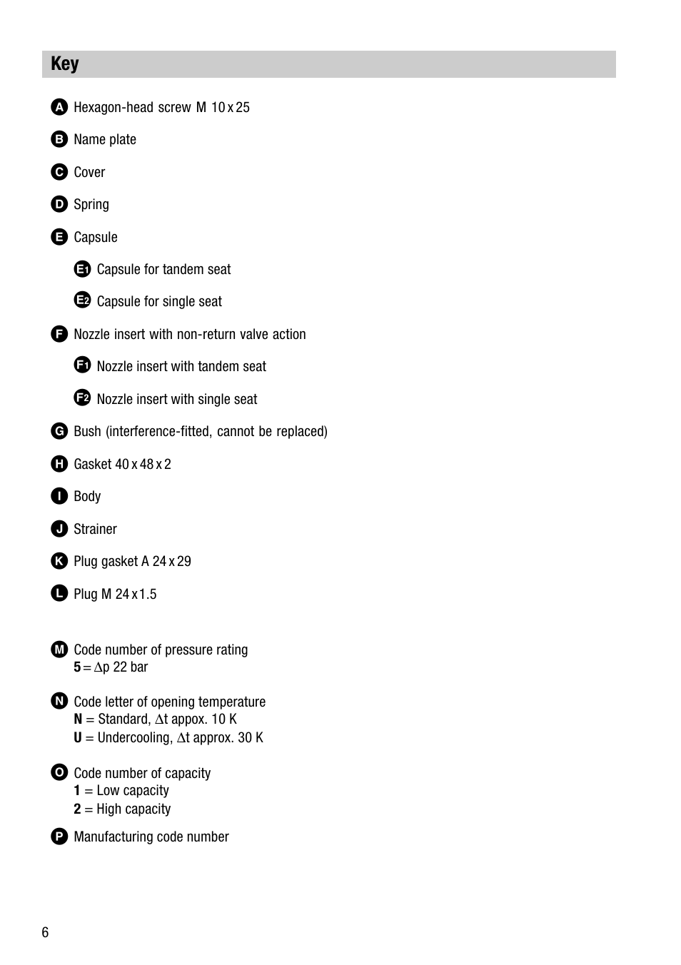 Key p | Flowserve MK 45 User Manual | Page 6 / 16