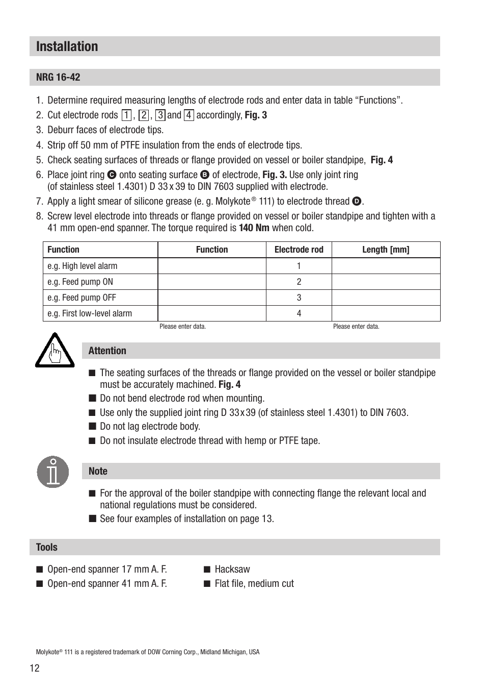 Installation | Flowserve NRG 16-42 User Manual | Page 12 / 24