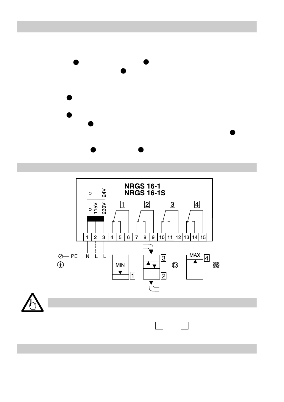 Wiring, Fig. 8, Fuse supply cables with t 250 ma | Tools attention wiring diagram, Open-end spanner 17 mm a. f | Flowserve NRGS 16-1 User Manual | Page 12 / 18