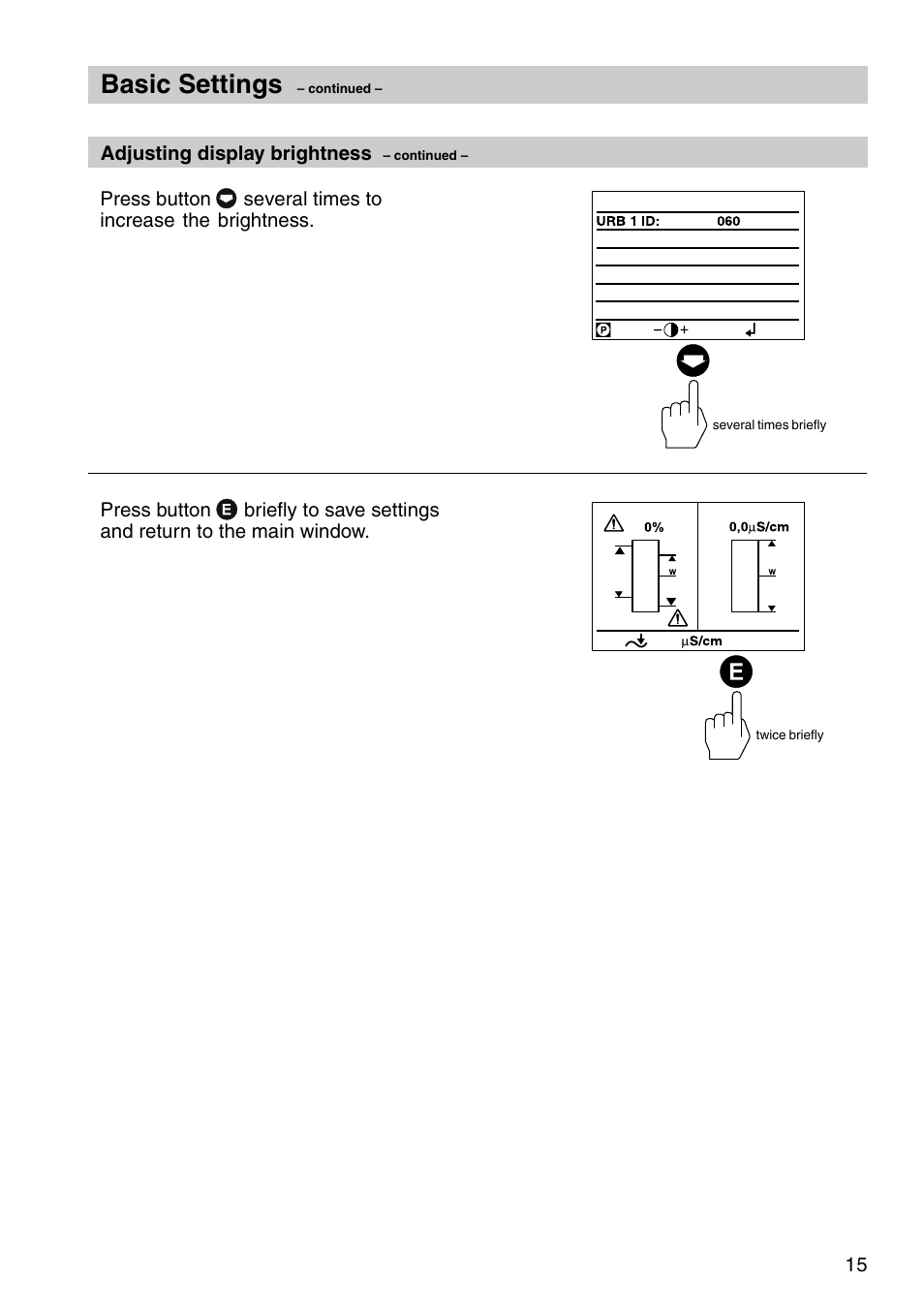 Basic settings | Flowserve URB 1 User Manual | Page 15 / 80