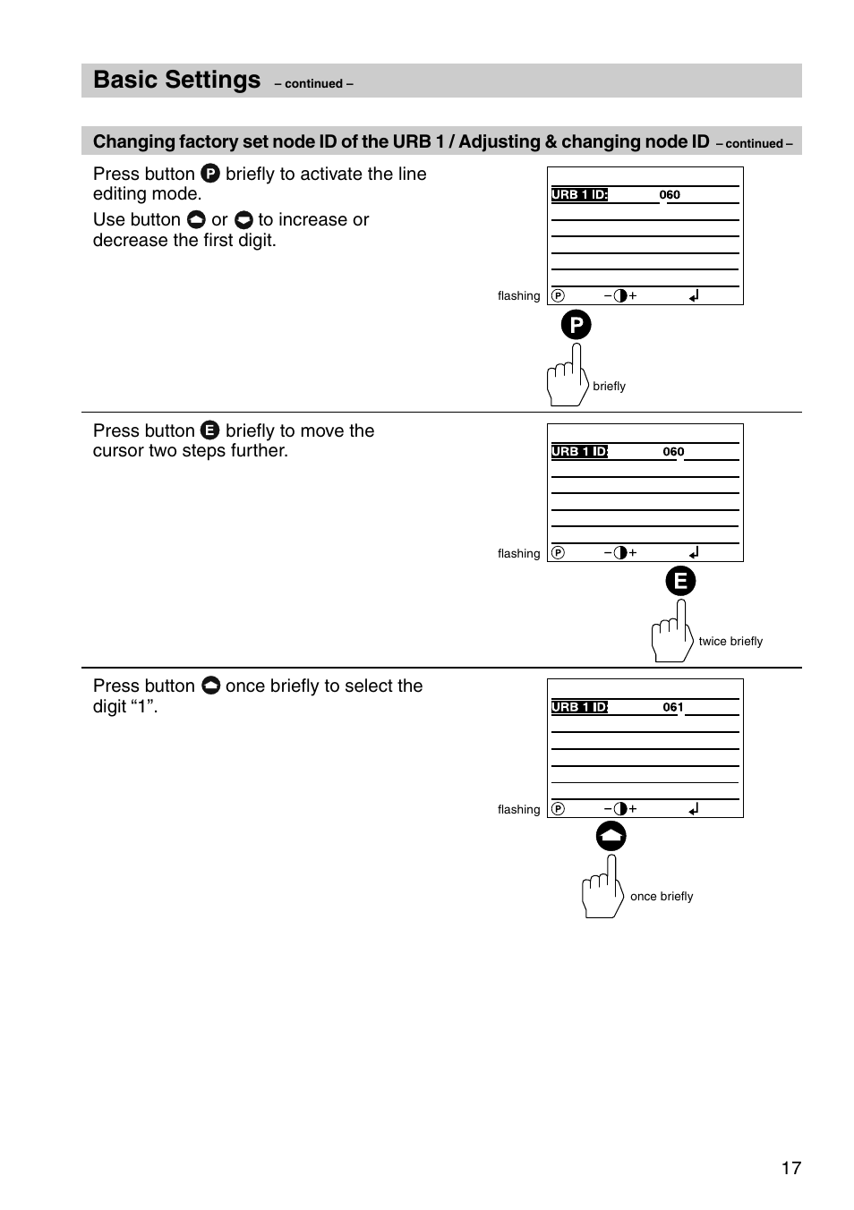 Basic settings | Flowserve URB 1 User Manual | Page 17 / 80
