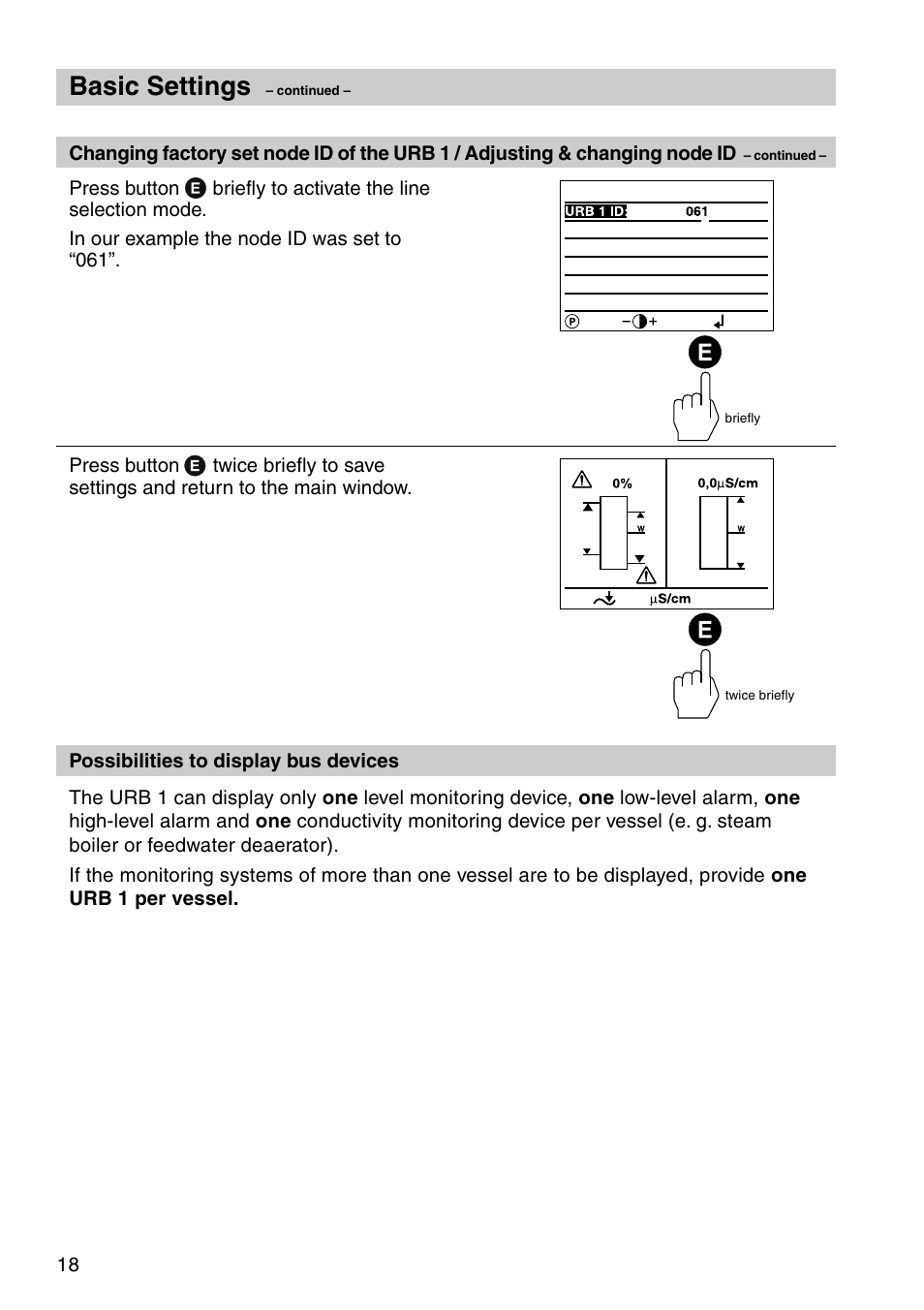 Basic settings | Flowserve URB 1 User Manual | Page 18 / 80