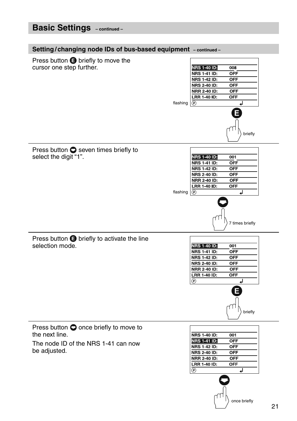 Basic settings | Flowserve URB 1 User Manual | Page 21 / 80