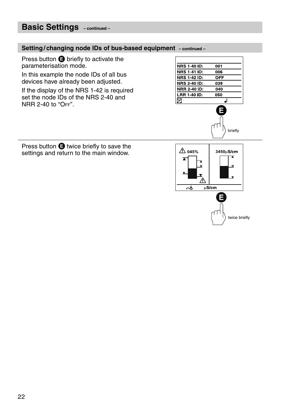 Basic settings | Flowserve URB 1 User Manual | Page 22 / 80