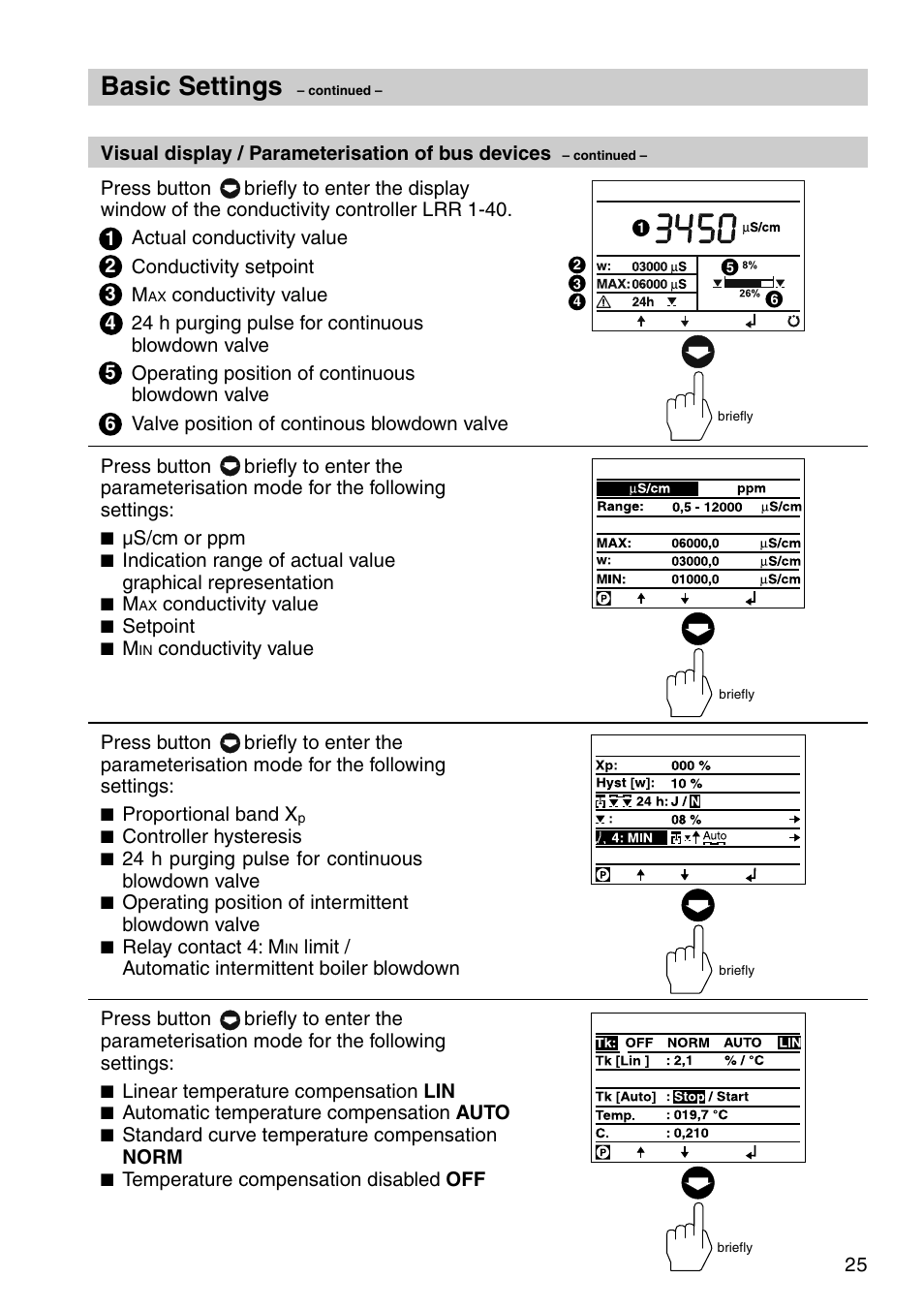 Basic settings | Flowserve URB 1 User Manual | Page 25 / 80
