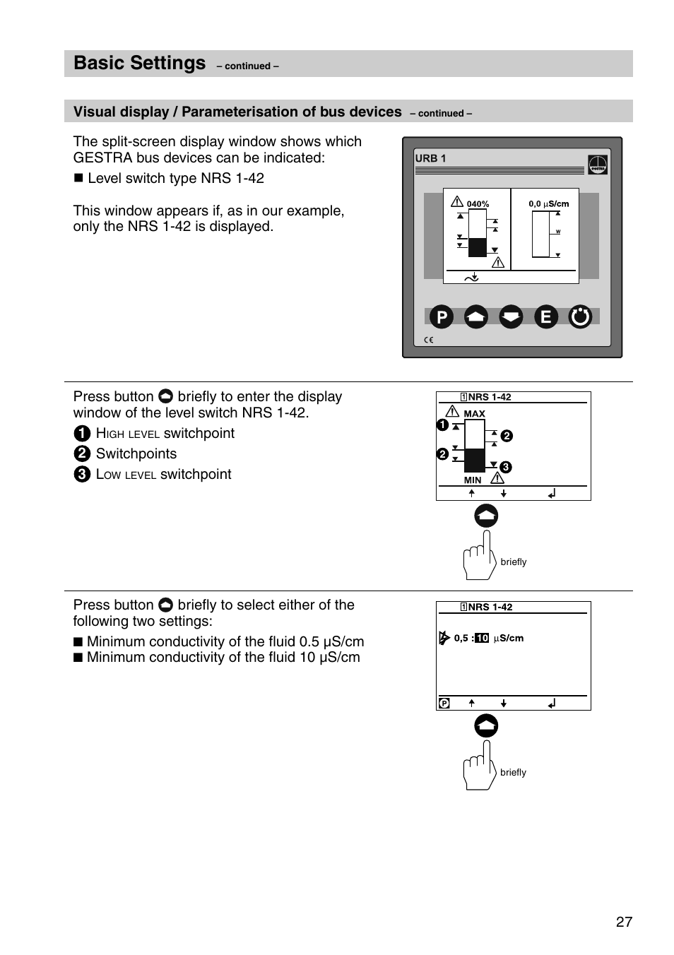 Basic settings | Flowserve URB 1 User Manual | Page 27 / 80