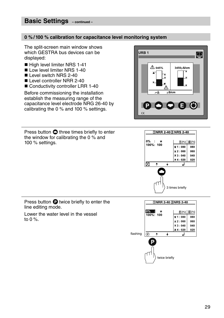 Basic settings | Flowserve URB 1 User Manual | Page 29 / 80