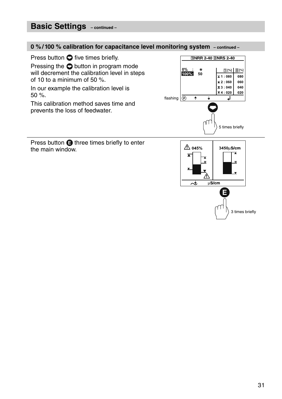 Basic settings | Flowserve URB 1 User Manual | Page 31 / 80