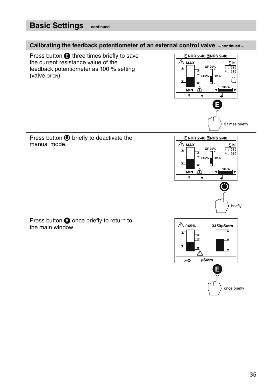 Basic settings | Flowserve URB 1 User Manual | Page 35 / 80