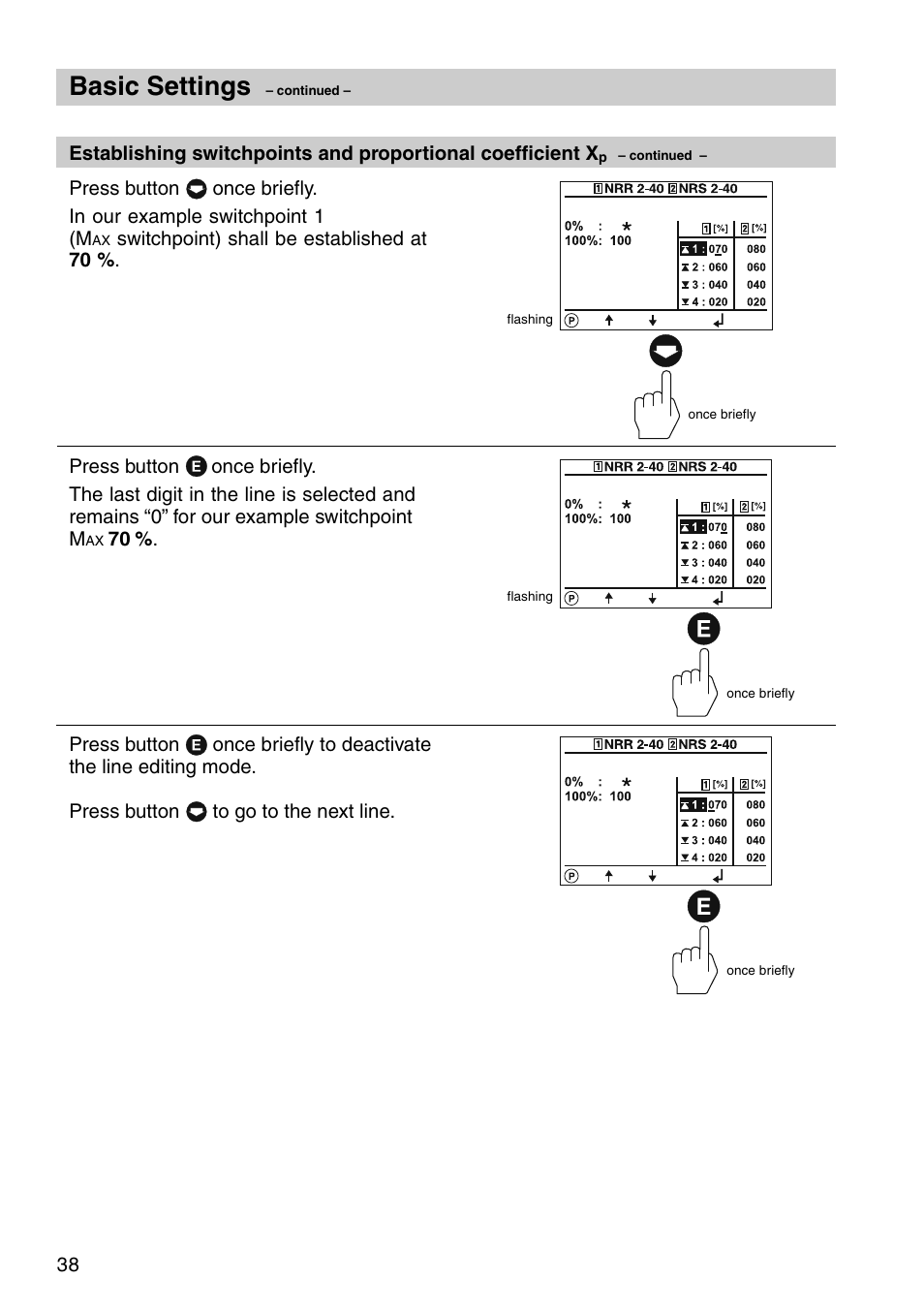 Basic settings | Flowserve URB 1 User Manual | Page 38 / 80