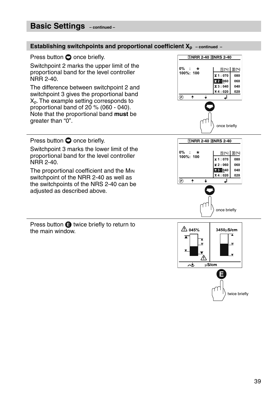 Basic settings | Flowserve URB 1 User Manual | Page 39 / 80