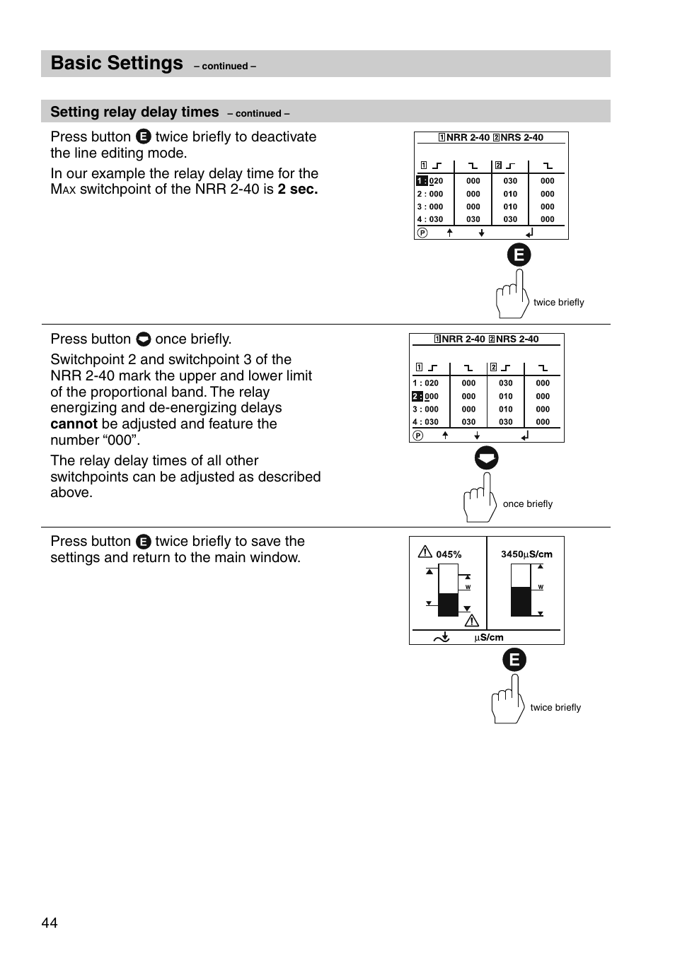 Basic settings | Flowserve URB 1 User Manual | Page 44 / 80