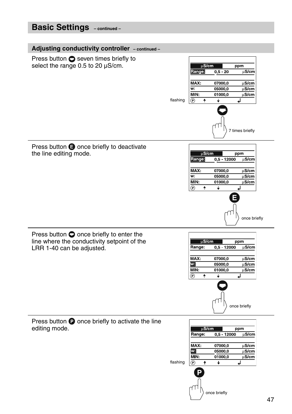 Basic settings | Flowserve URB 1 User Manual | Page 47 / 80