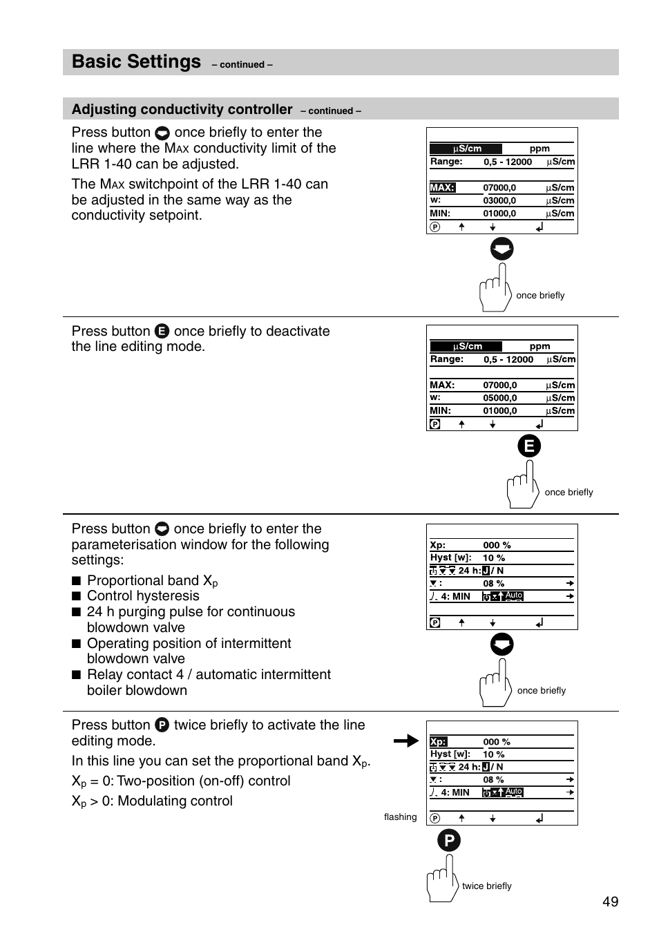 Basic settings | Flowserve URB 1 User Manual | Page 49 / 80