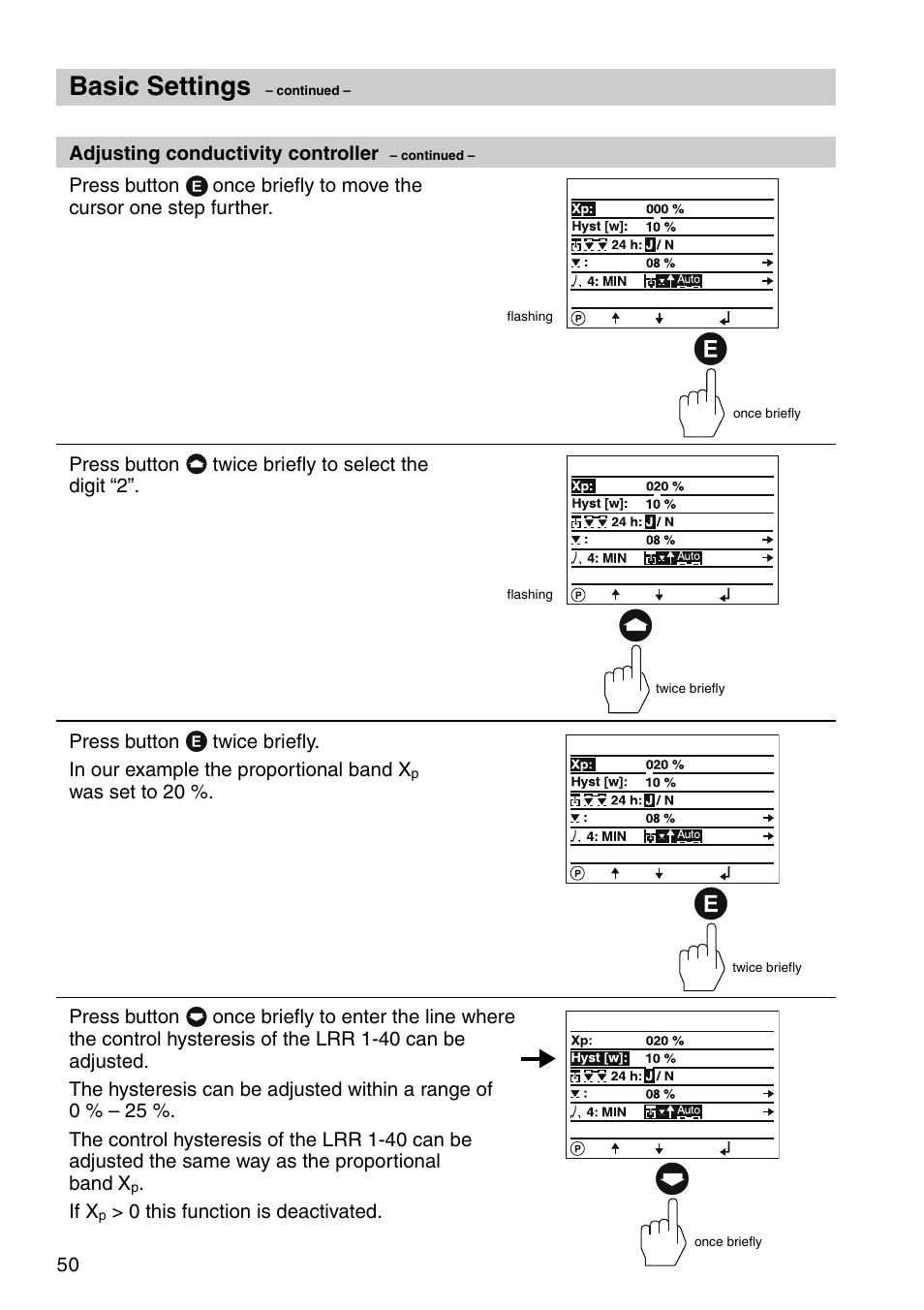 Basic settings | Flowserve URB 1 User Manual | Page 50 / 80