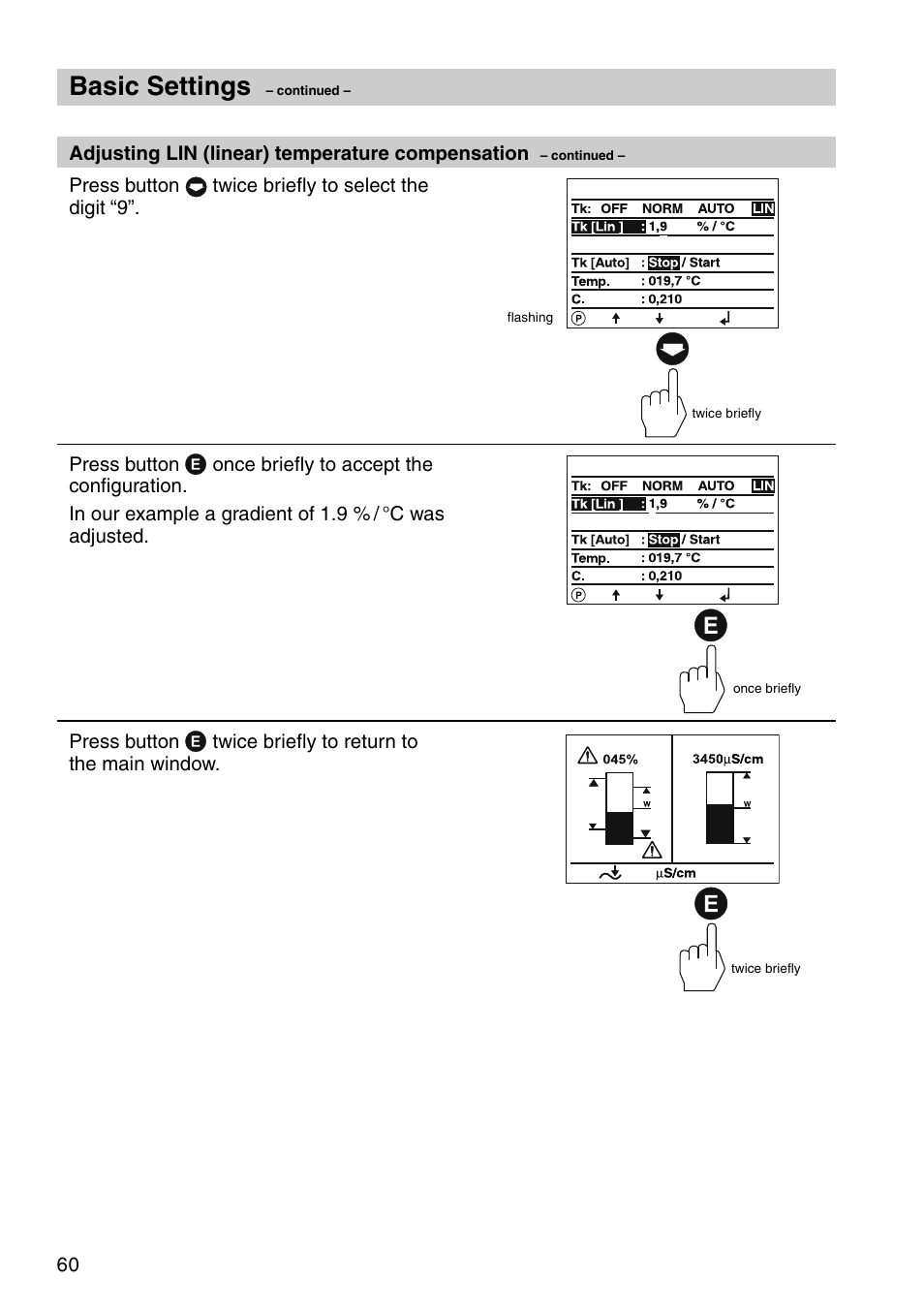 Basic settings | Flowserve URB 1 User Manual | Page 60 / 80