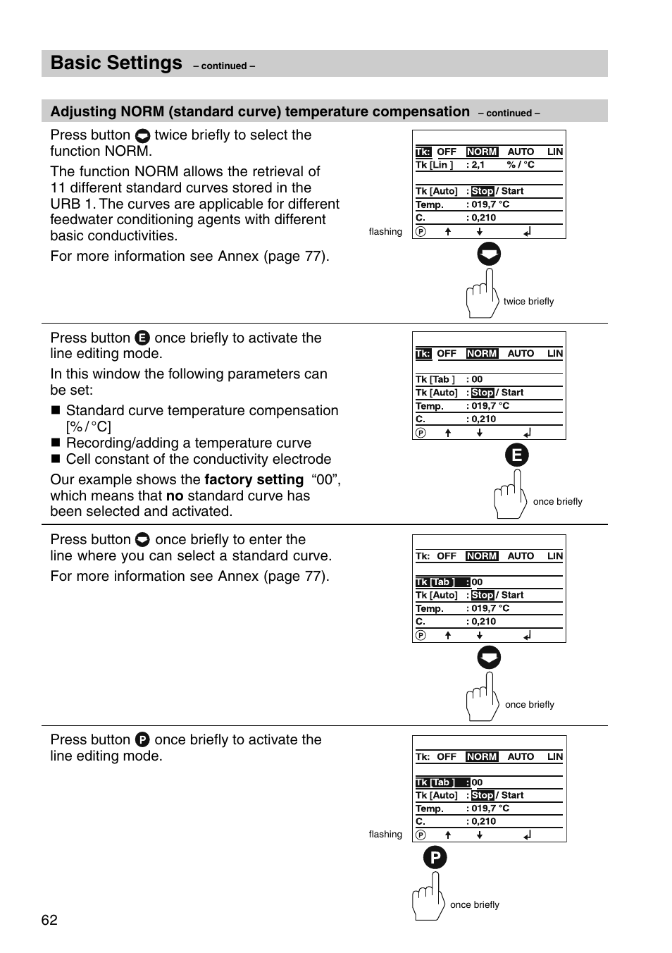 Basic settings | Flowserve URB 1 User Manual | Page 62 / 80