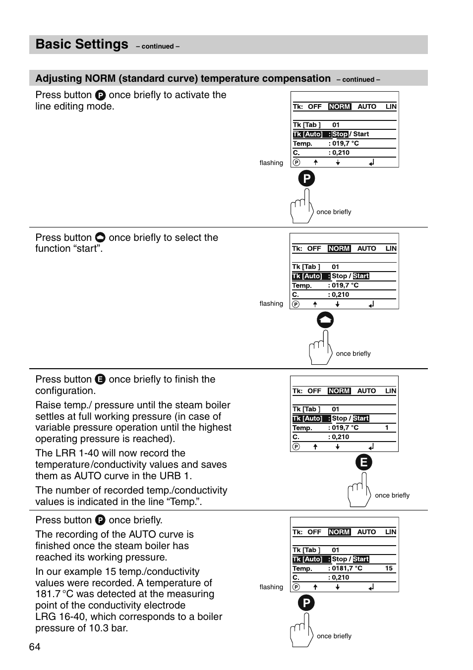 Basic settings | Flowserve URB 1 User Manual | Page 64 / 80
