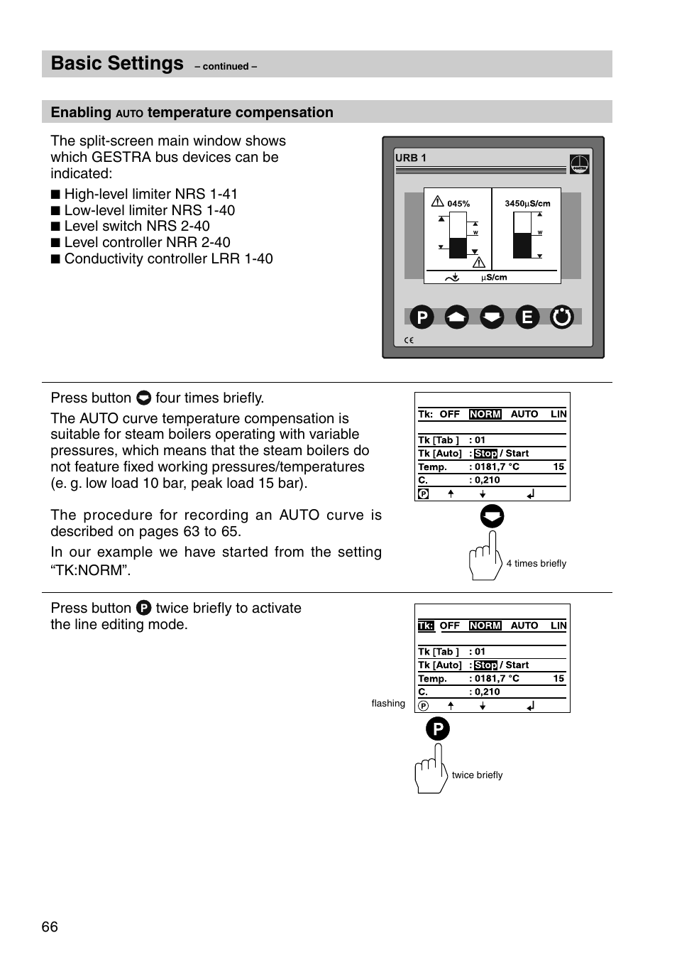 Basic settings | Flowserve URB 1 User Manual | Page 66 / 80