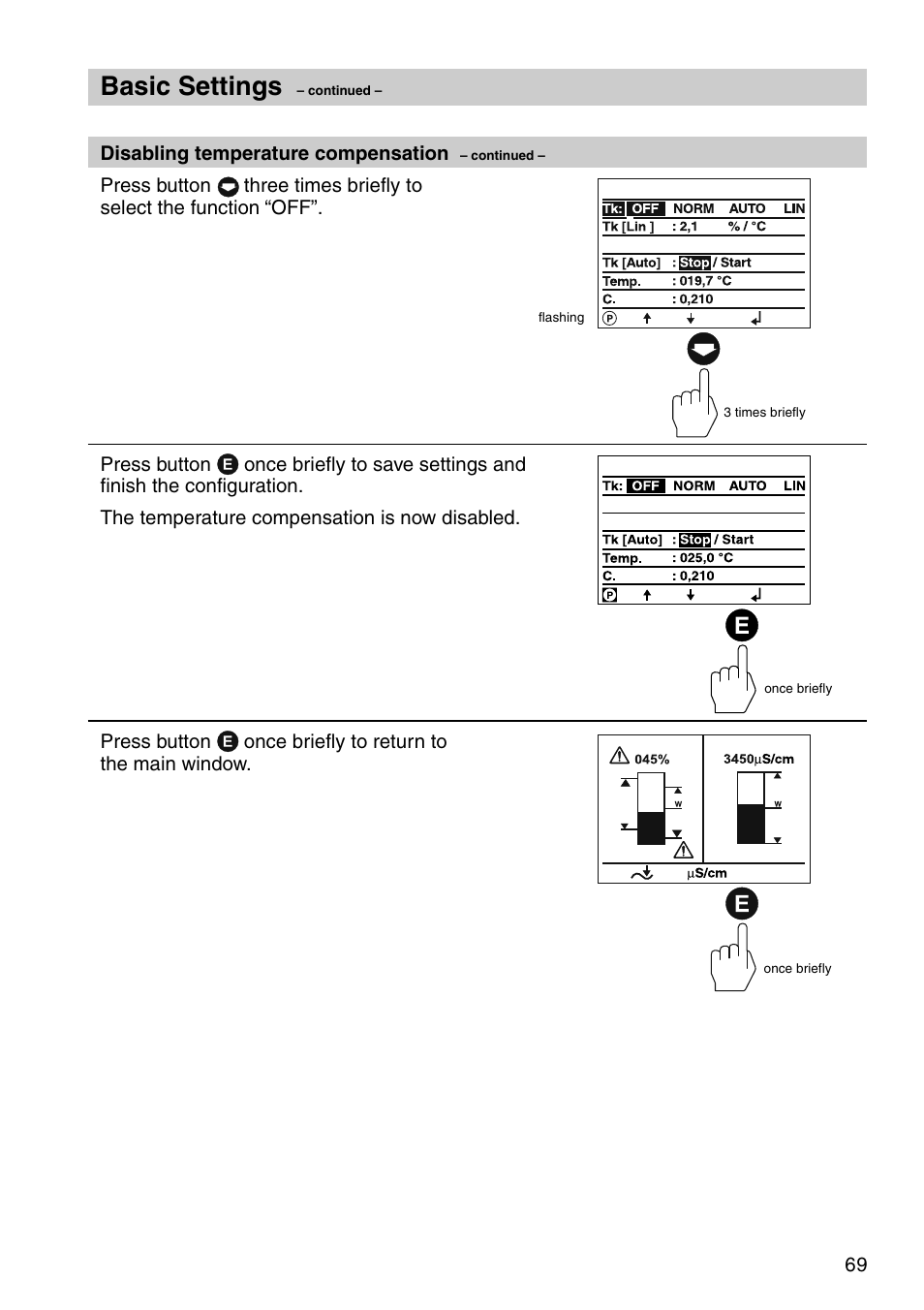 Basic settings | Flowserve URB 1 User Manual | Page 69 / 80