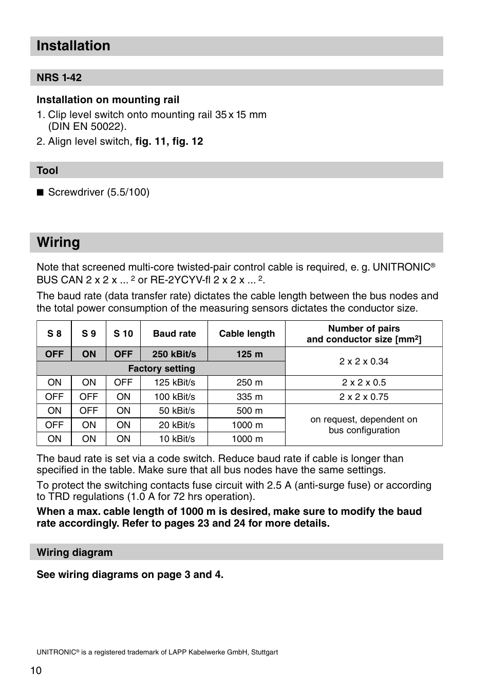 Wiring installation | Flowserve NRS 1-42 User Manual | Page 10 / 28