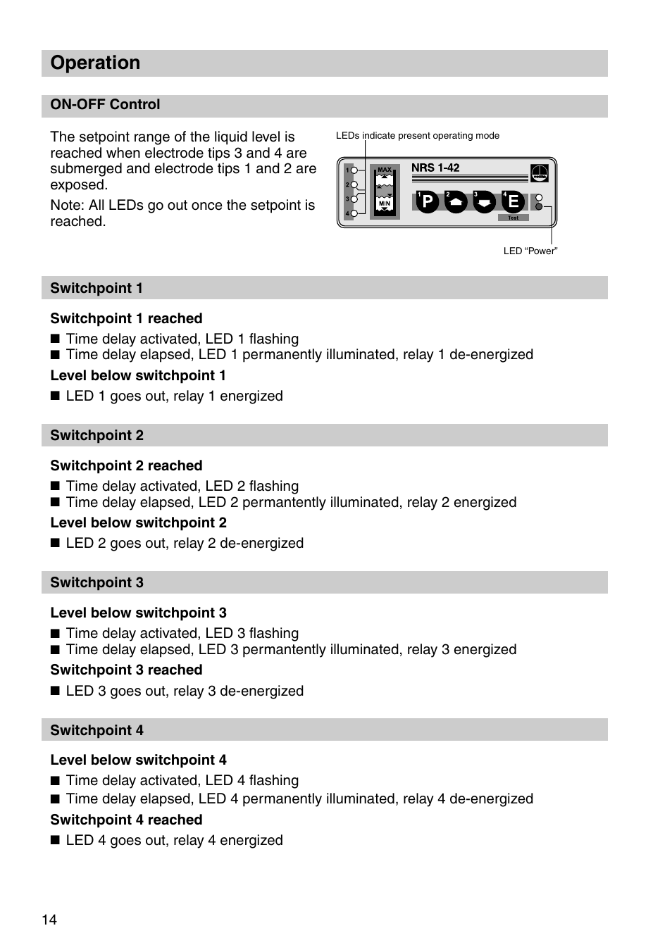 Operation | Flowserve NRS 1-42 User Manual | Page 14 / 28