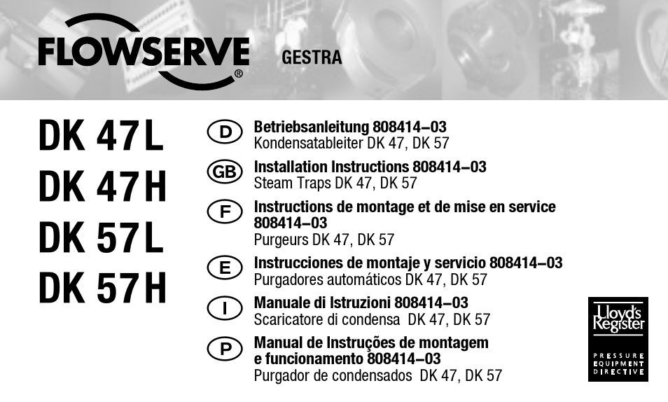 Flowserve DK 47L User Manual | 60 pages