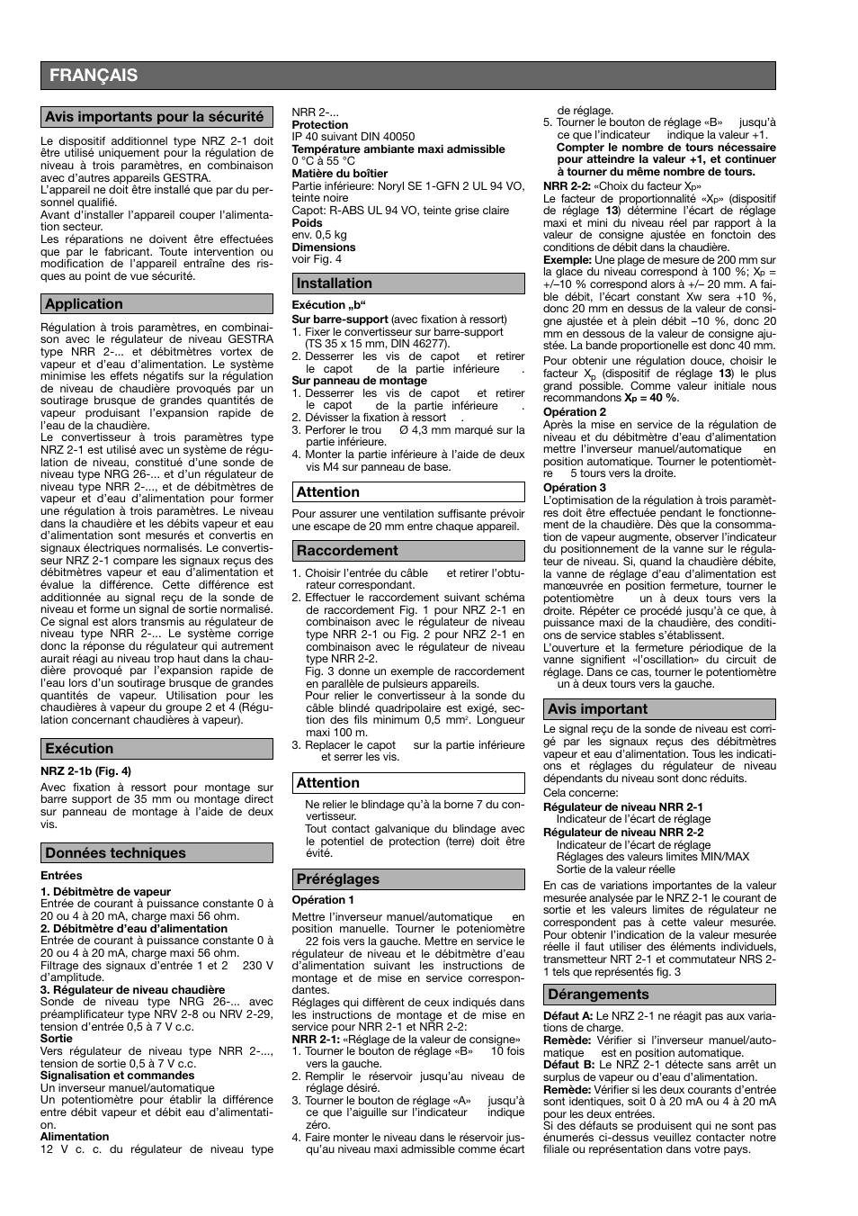Français | Flowserve NRZ 2-1 User Manual | Page 6 / 9